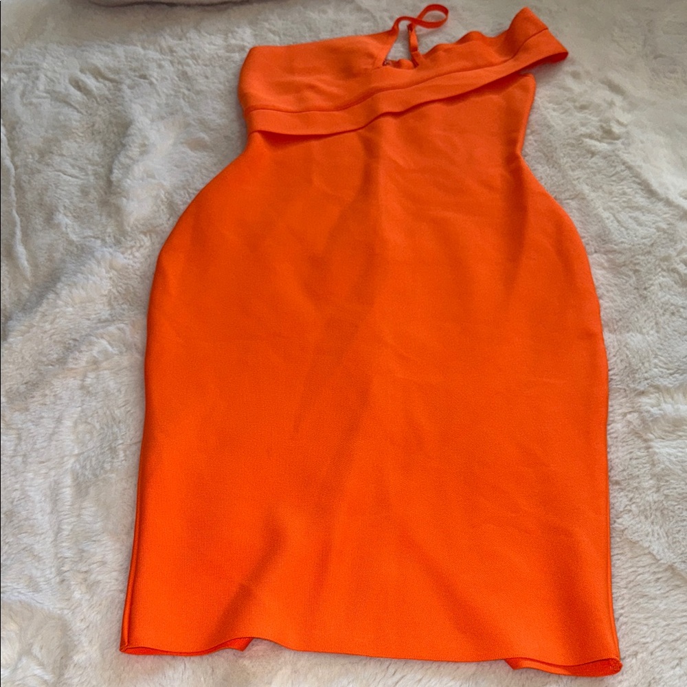 Vibrant Orange One-Shoulder Dress